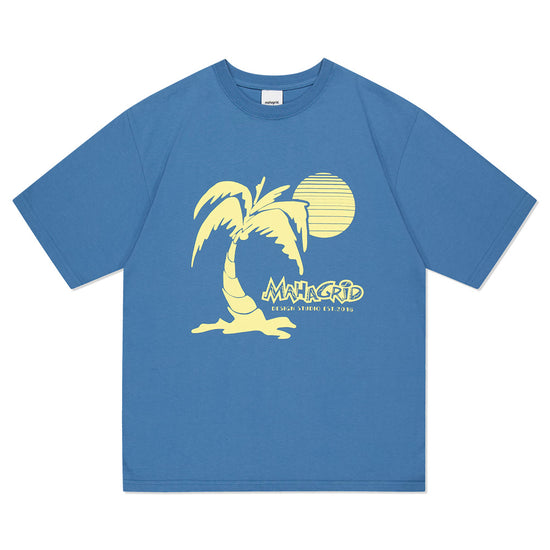 Mahagrid Sunset Beach Tee [Blue]