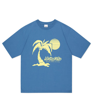 Mahagrid Sunset Beach Tee [Blue]