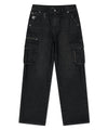 Mahagrid Washed Zip Cargo Denim Pant [Black]