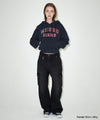 Mahagrid Mahagrid Appliqué Crop Hoodie Navy