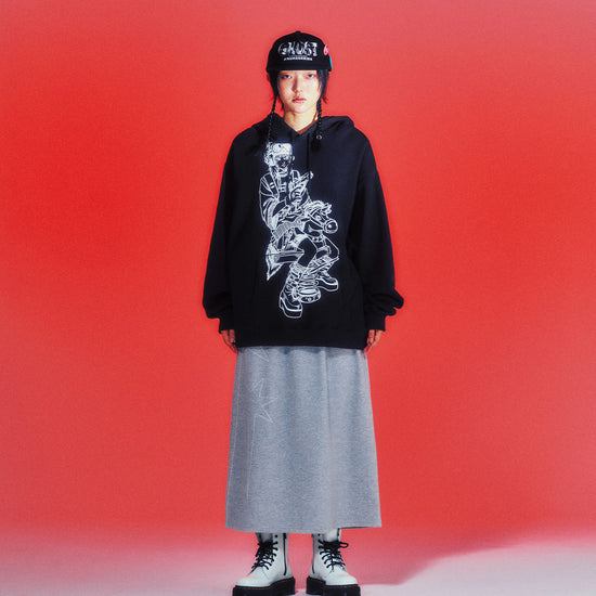 Nice Ghost Club Girl with a Gun Hoodie [Black]