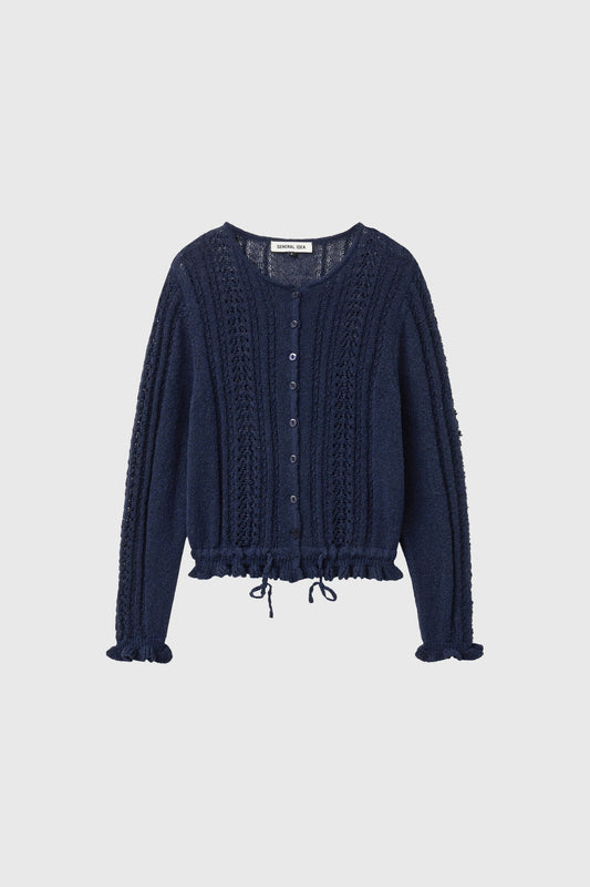 General Idea WOMAN Boucle Punching Ruffle Cardigan