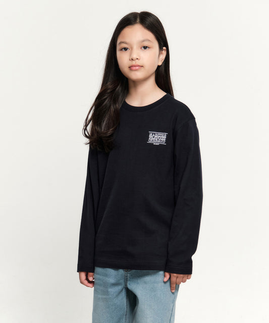 Marithé François Girbaud Kids Doodle Classic Logo Solid & Stripe Long Sleeve (2 Pack) Navy