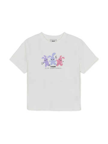 MLB Women's Small Bunny Graphic Slim Semi Crop T-shirts