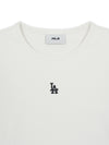 MLB Women's Basic Slim Ribbed Crop Long Sleeve T-Shirts