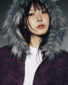 ADLV Woman Camo Fur Crop Hoodie Zip Up