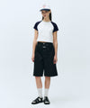 Marithé François Girbaud W LONG BERMUDA DENIM PANTS