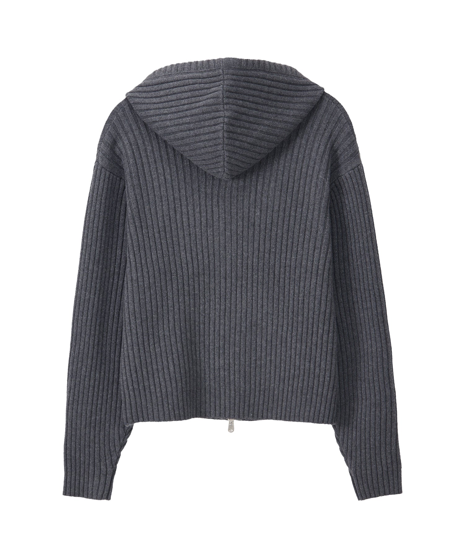 Bitter Cells Essential Ribbed Knit Hood Zip Up