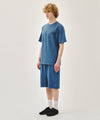 Marithé François Girbaud OUTLINE CLASSIC LOGO DYEING BERMUDA SWEAT SHORTS mint