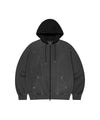 Mahagrid Pigment Stripe Mixed Zip Up Hoodie