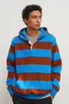 General Idea UNISEX Open Button Stripe Hoodie