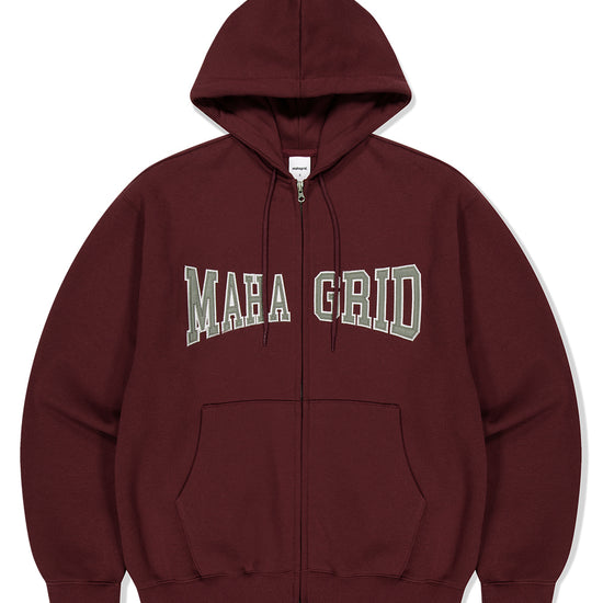 Mahagrid Applique Zip Up Hoodie