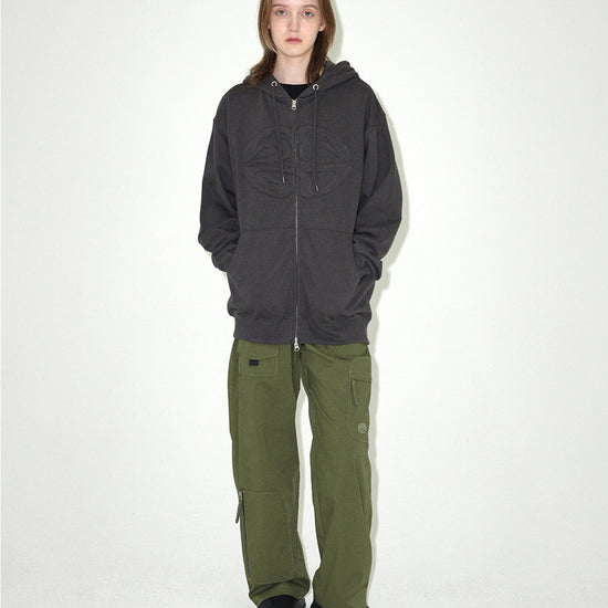 Mahagrid ECLIPSE RAW CUT ZIP UP HOODIE
