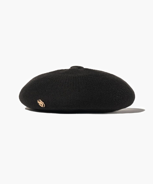 Marithé François Girbaud Metal Circle Logo Knit Beret