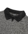 Nice Ghost Club Stripe Collar Long Sleeve Knit Tee