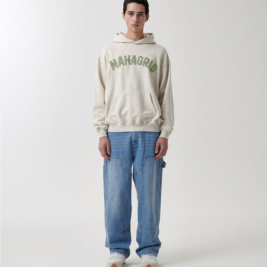Mahagrid Twill Cut Off Applique Hoodie
