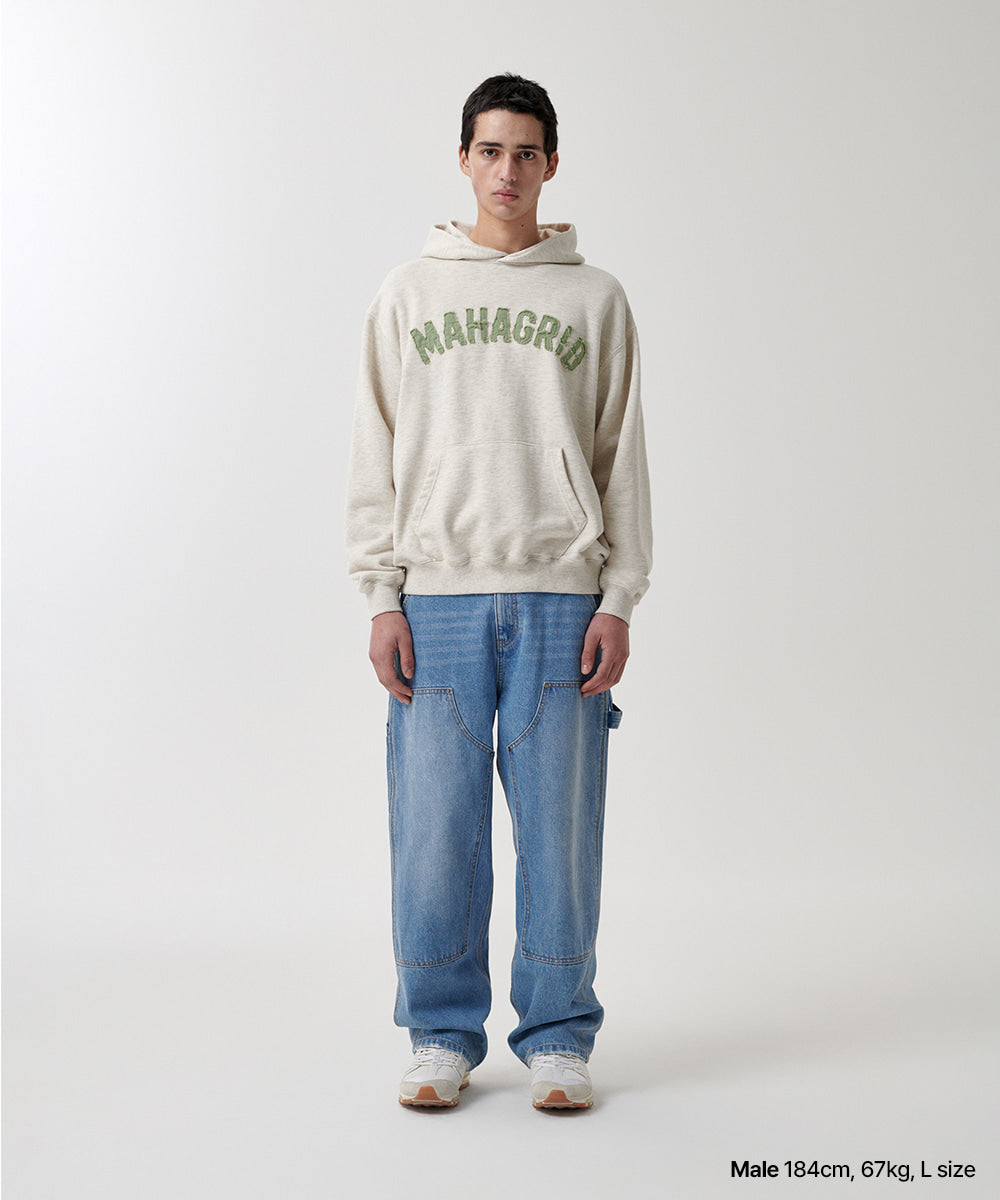 Mahagrid Twill Cut Off Applique Hoodie