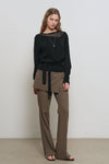 General Idea WOMAN Tie Unbalanced Layered Pullover