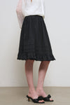 General Idea Woman Lace Flare Midi Skirt [BLACK]