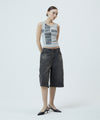 Mahagrid Bermuda Domingo Denim Short in Black