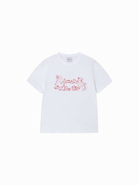 ADLV Woman Angel AC Bear Short Sleeve T-Shirt
