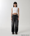 Mahagrid Star Flared Denim Pants [Black]