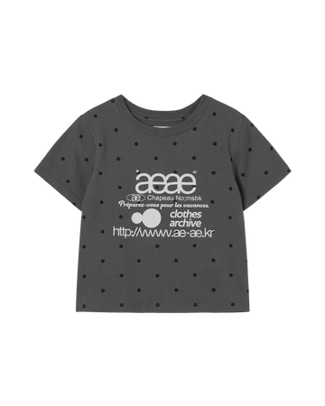 AEAE [6/4 Pre-Order Delivery] Web Logo Dot Crop T-Shirt in Charcoal