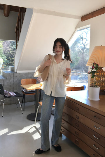 General Idea WOMAN Washed Straight Denim Pants