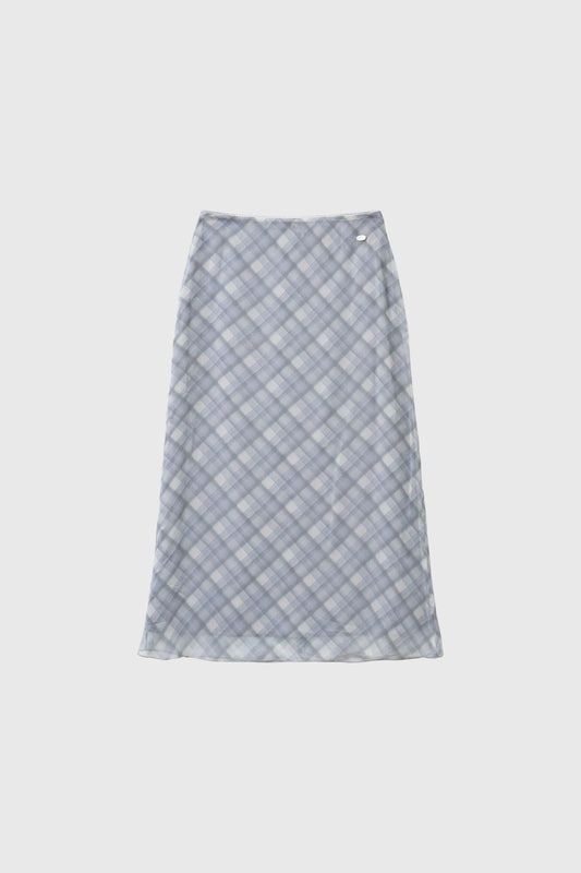 General Idea WOMAN Check Sheer Long Skirt