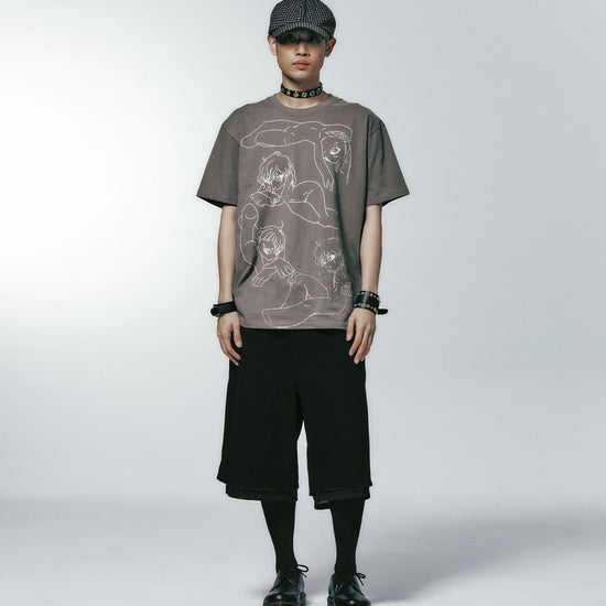 Nice Ghost Club Heaven Gatekeeper Line Tee [Brown]
