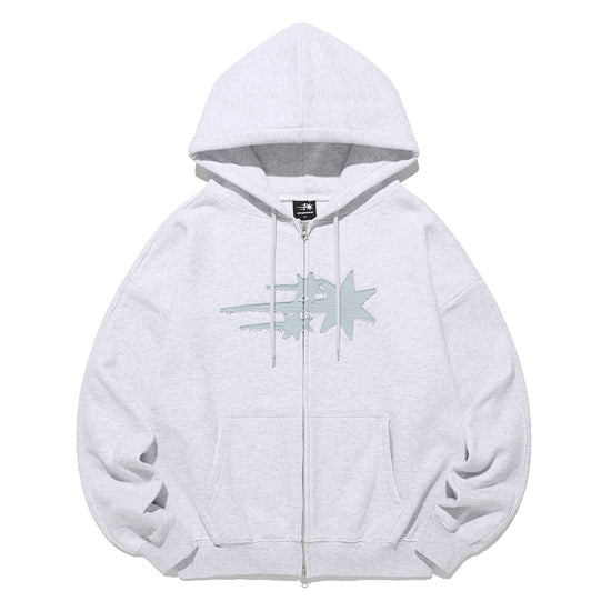 Nice Ghost Club 3 Star Appliqué Hoodie Zip Up