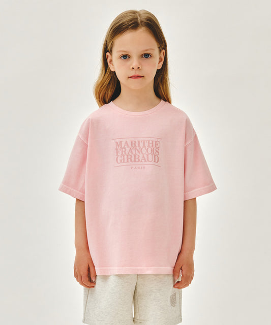 Marithé François Girbaud Kids Classic Logo Dyeing Oversized Tee Light Pink