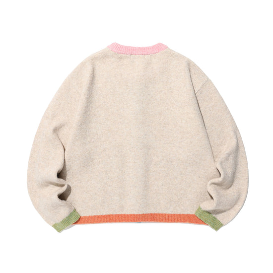 Nice Ghost Club Color Block Knit Cardigan
