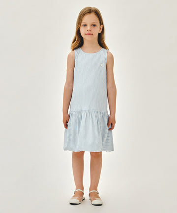 Marithé François Girbaud Kids Bubble Sleeve Striped Sleeveless Romper