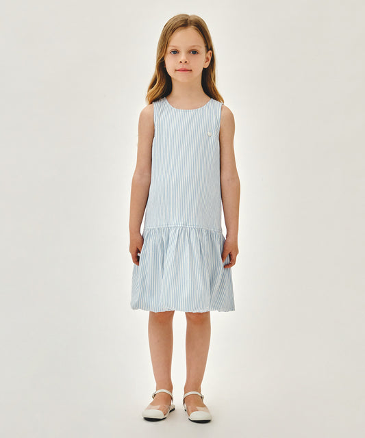 Marithé François Girbaud Kids Bubble Sleeve Striped Sleeveless Romper