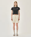 Marithé François Girbaud W ANTIQUE CLASSIC LOGO SLIM CROP TEE red