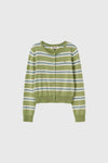 General Idea WOMAN Multi Stripe Crew Neck Cardigan