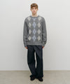 Marithé François Girbaud ARGYLE JQD KNIT PULLOVER Heather Gray