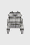 General Idea WOMAN Multi Stripe Crew Neck Cardigan