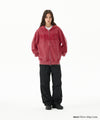 Mahagrid Washed Cut Off Applique Hood Zip Up
