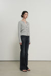 General Idea WOMAN GNRL Signature Superfine Wool Cable Cardigan [Light Grey]