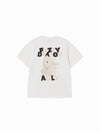 ADLV Woman Fuzzy Font Dragon Short Sleeve T-Shirt