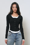 General Idea WOMAN Strap Layered Cardigan