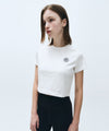 Marithé François Girbaud Movement W Circle Wappen Aerocool Crop Tee White
