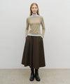 Marithé François Girbaud Women's Layered Turtle Neck Long Sleeve Light Brown