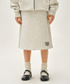 Marithé François Girbaud Kids Classic Logo Midi Sweat Skirt in Oatmeal