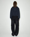 Mahagrid Mahagrid Appliqué Crop Hoodie Navy