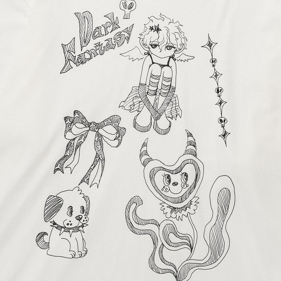 Nice Ghost Club Doodle Big Big Long Sleeve Hoodie