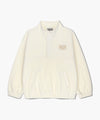 Marithé François Girbaud Kids Classic Logo Fleece Anorak in Ivory