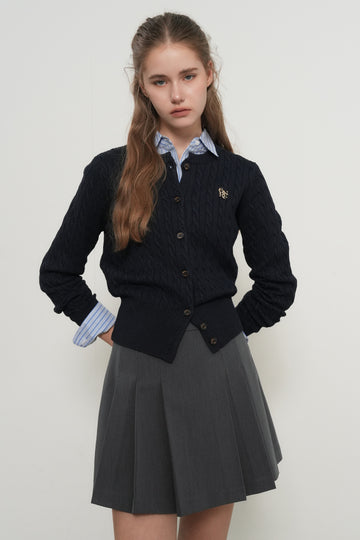 General Idea WOMAN Signature Superfine Wool Cable Cardigan